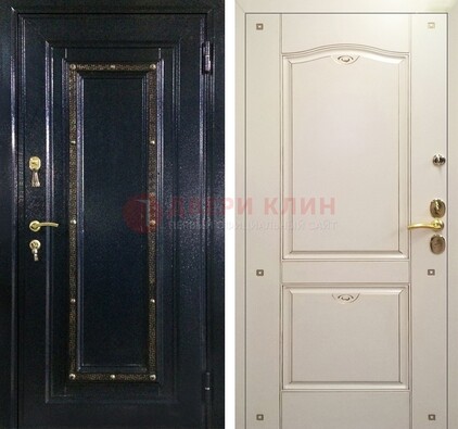 Парадная дверь с золотистым декором ДПР-3 в квартиру в Туле