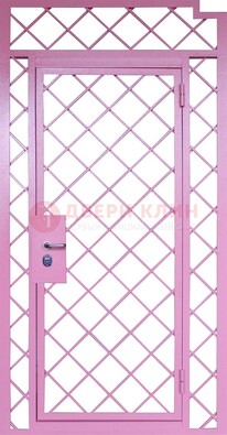 Розовая металлическая решетчатая дверь ДР-15 в Туле