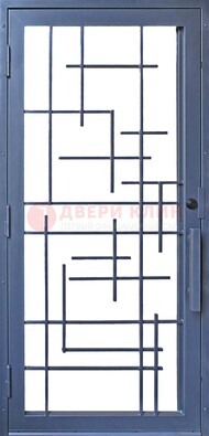 Современная железная решетчатая дверь синяя ДР-31 в Туле
