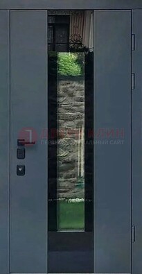 Современная дверь со стеклом для коттеджа ДС-40 в Туле