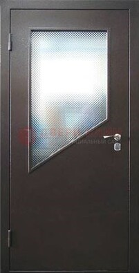 Стальная дверь со стеклом ДС-5 в кирпичный коттедж в Туле
