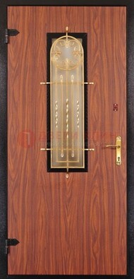 Дополнительная дверь со стеклом и золотой ковкой ДСК-16 в Туле