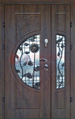 Входная дверь стекло с ковкой и резьбой ДСК-202 в Туле