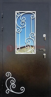 Входная дверь Порошок со стеклом и ковкой ДСК-278 в Туле