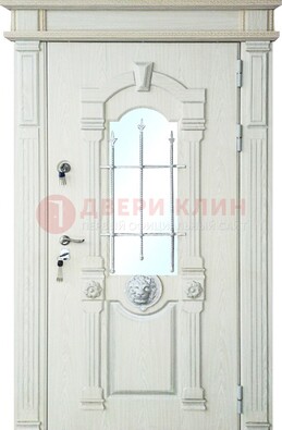 Герметичная входная дверь со стеклом и ковкой с украшением ДСК-64 в Туле