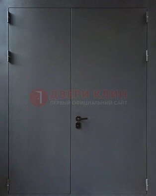 Черная распашная тамбурная дверь Порошок ДТМ-46 в Туле