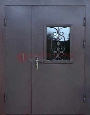 Тамбурная дверь Порошок со стеклом и ковкой ДТМ-48 в Туле