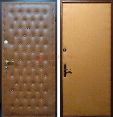 Желтая железная дверь с винилискожей ДВ-2 в Туле