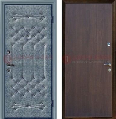 Серая металлическая дверь с винилискожей ДВ-35 в Туле