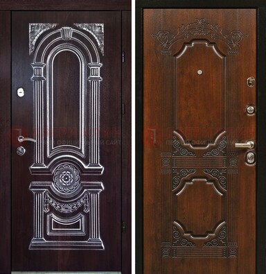 Железная дверь с виноритом в цвете Итальянский орех ДВТ-103 в Туле