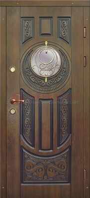 Одностворчатая входная дверь с виноритом и стеклом ДВТ-193 в Туле