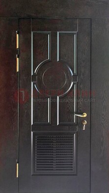 Входная темная дверь винорит с решеткой ДВТ-250 в Туле