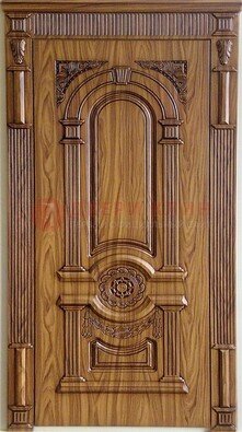 Коричневая металлическая дверь с виноритом ДВТ-61 в Туле