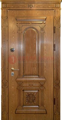 Коричневая железная дверь с виноритом Золотой дуб ДВТ-67 в Туле
