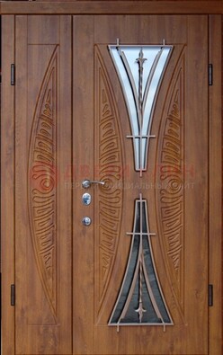 Входная классическая дверь с терморазрывом и коричневым МДФ ДВТ-76 в Туле