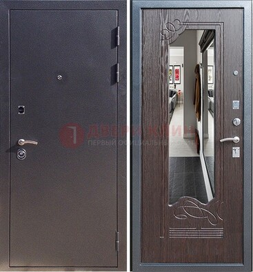 Черная входная дверь с зеркалом МДФ внутри ДЗ-29 в Туле