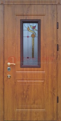 Железная дверь с МДФ и витражом ВЖ-24 в Туле
